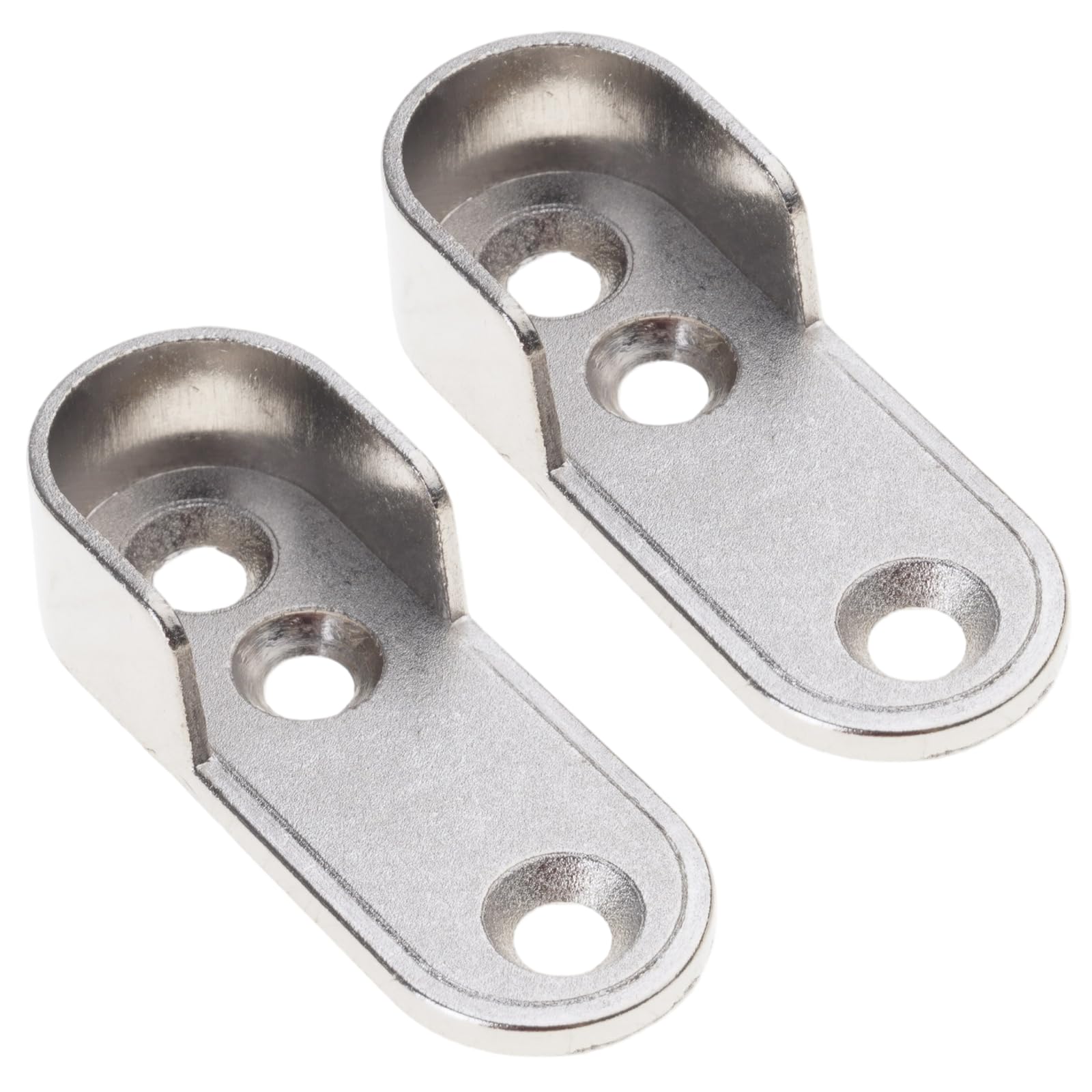 Zhouyqx Silver 2Pieces Wardrobe Clothes Tube Closet Rod End Bracket Thickening Holder