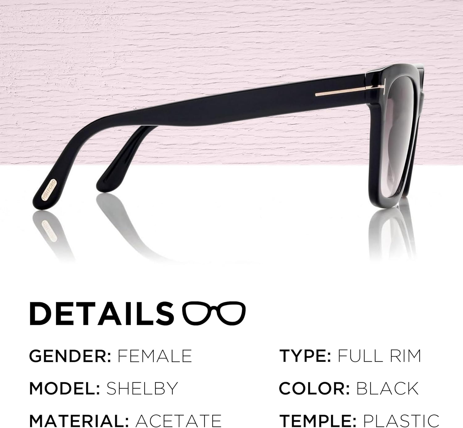 Tom Ford FT0952 SELBY Square Shape Sunglasses + Bundle With eSHADES Eyewear Cleaning Kit, 55 mm, Shiny Black ( 55 Mm ) - Image 2