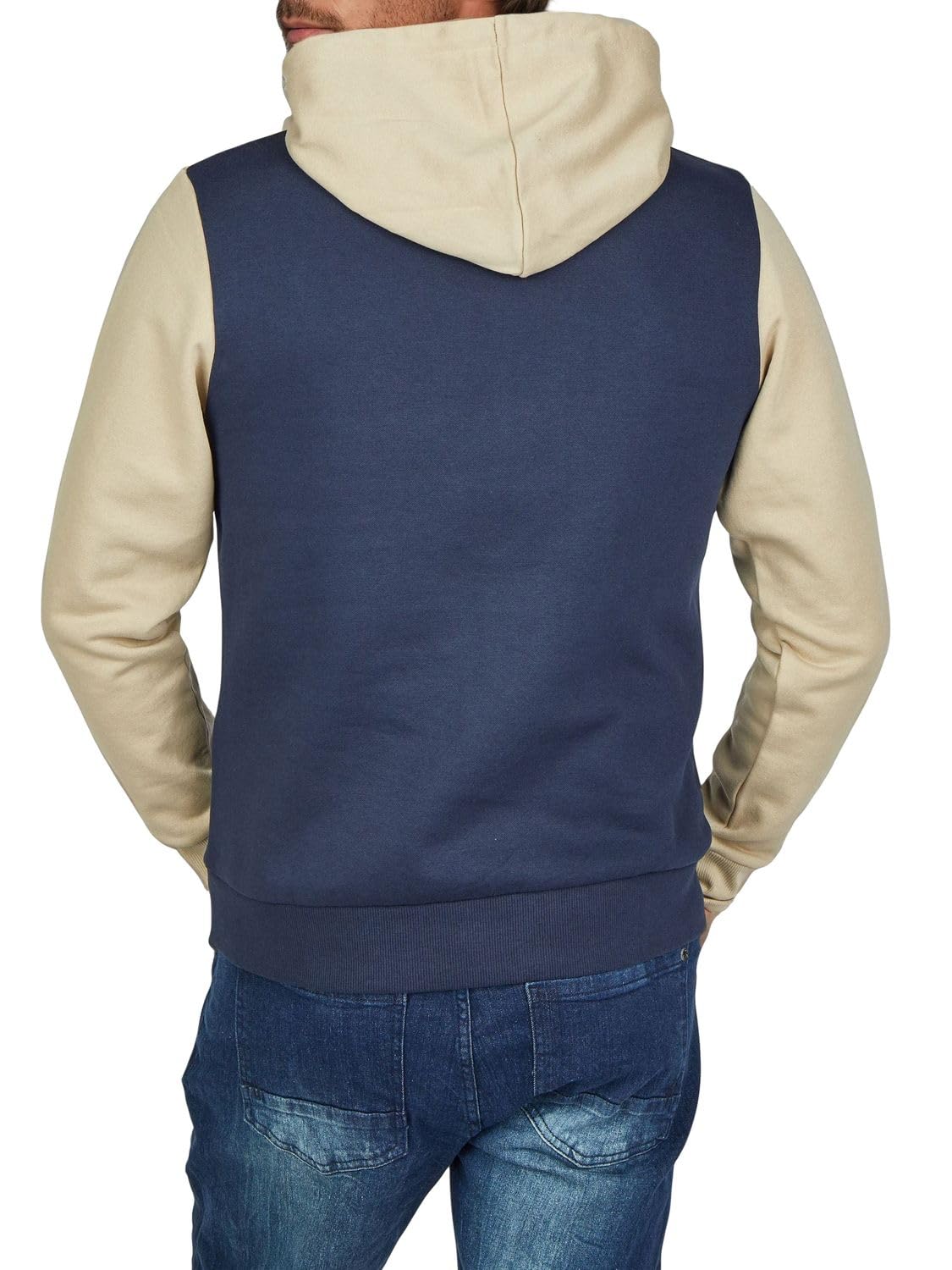 JACK & JONES JWHLOGO - Sudadera con capucha para hombre con estampado de bloqueo de bloqueo regular y talla grande, color verde, azul, beige, azul marino, S, M, L, XL, XXL, 3XL, 4XL, 5XL, 6XL, 7XL