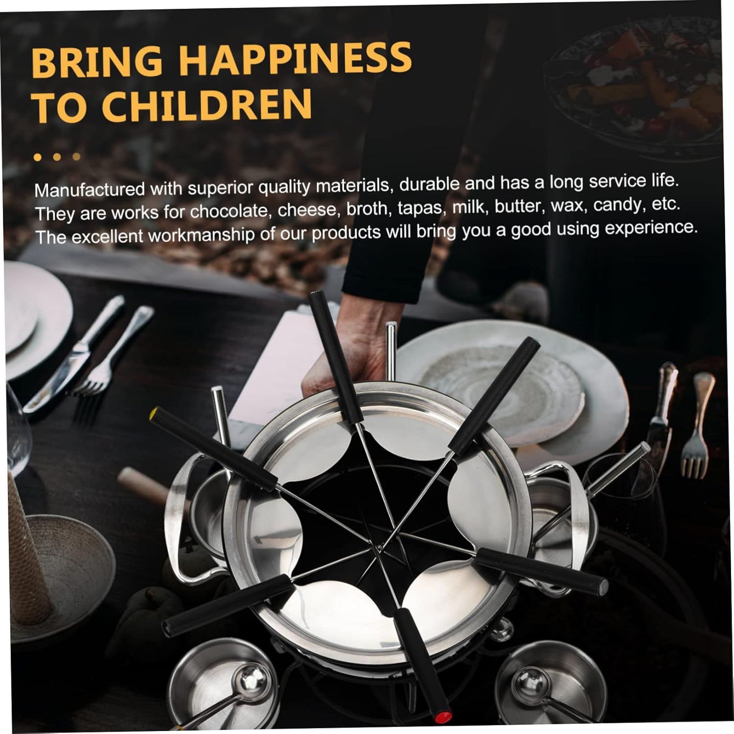 Ciieeo Stainless Steel Fondue Cooking Burner Cheese Heater Melting Pot Household Fondue