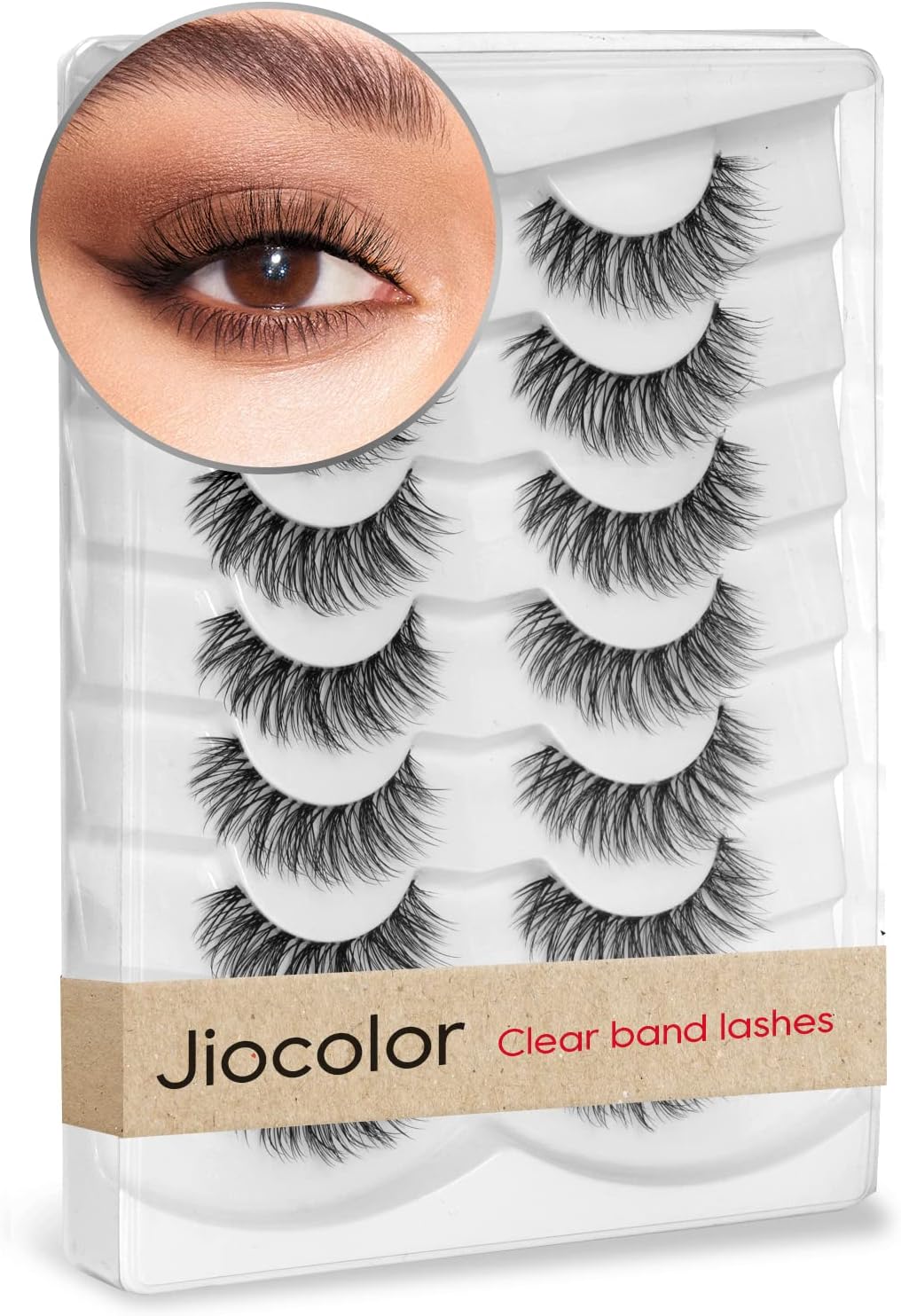Dramatic Long Thick Faux Mink Lashes Pack Jiocolor Fluffy 3D Volume Eye Fake Eyelashes 7 Pairs Full Crossed Big Eye Lashes Pack DJ-31