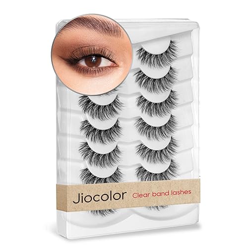 Miniatura 27 de Jiocolor Pestañas postizas de aspecto natural, pestañas cortas y esponjosas, aspecto natural, 0.55 pulgadas, pestañas postizas 3D de visón