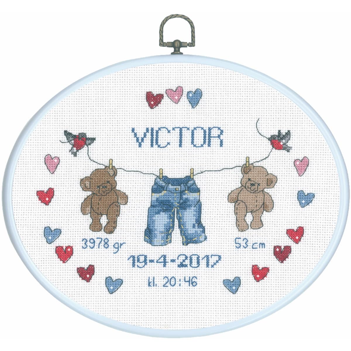 Kit Point De Croix Permin – Motif écureuil Avec Cadre Inclus – Tissu Aida 14ct – Parfait Pour Débutants