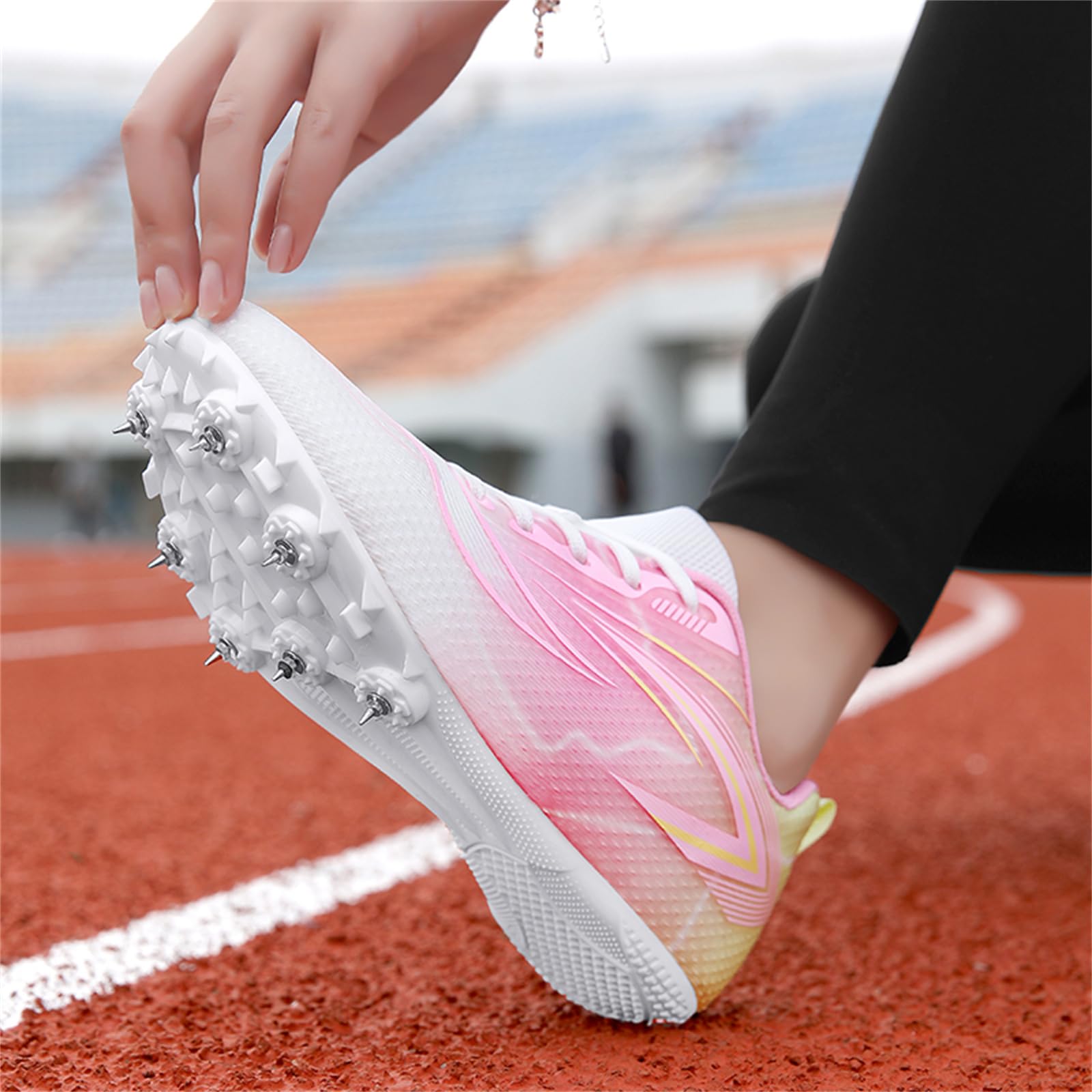 Zapatillas De Atletismo para Mujer para Niños Y Niñas para Saltos De Carrera con Clavos Transpirables