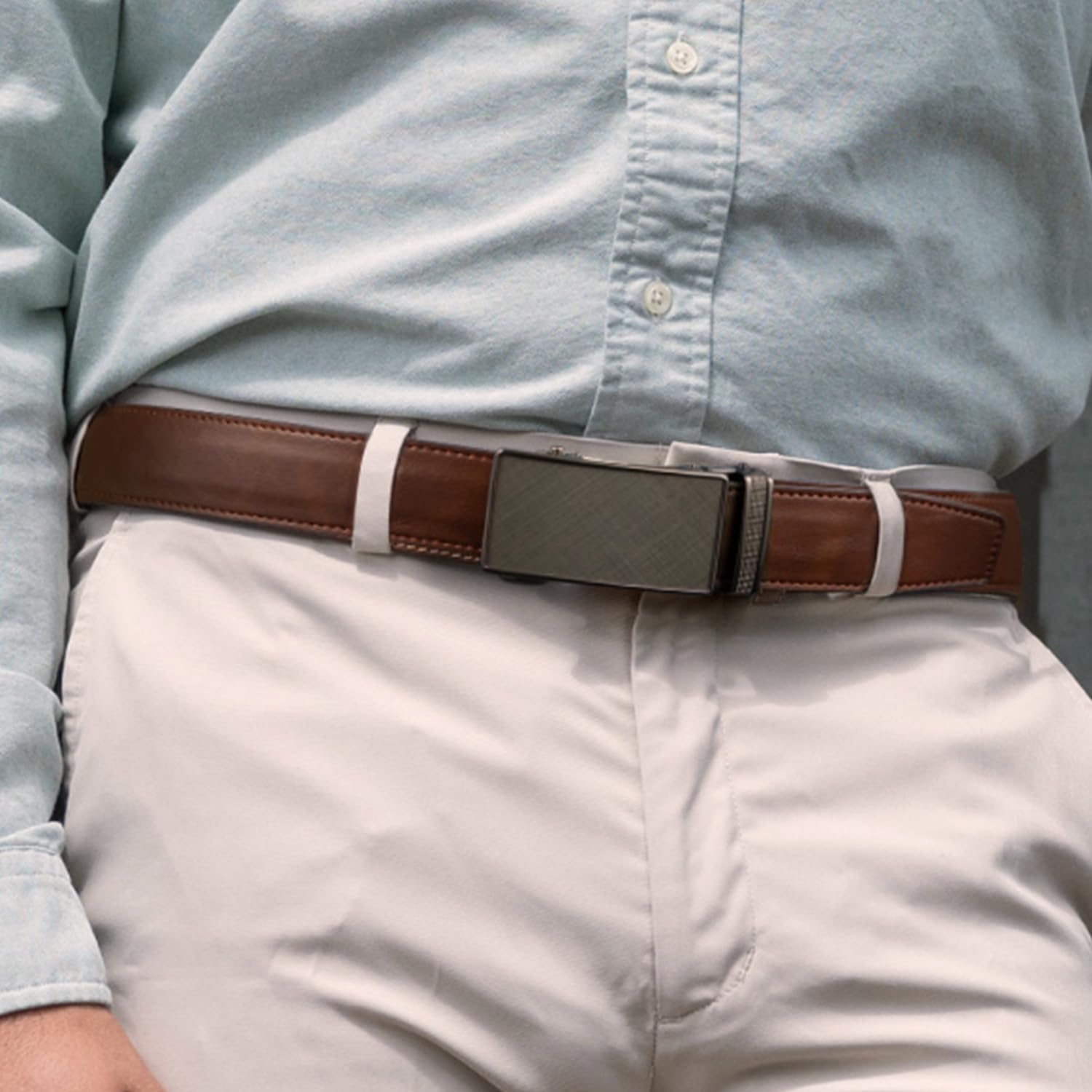 Zitahli Belt Men 2 Pack - Slide Leather Ratchet Belt Adjustable for Mens Gifts 1 3/8-Cut for Perfect Fit,Men's Accessories - Image 5