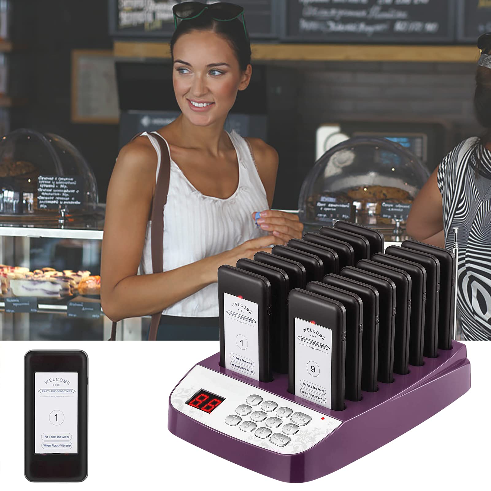 Restaurant Pager System, Buzzer Wireless Calling System to Maintain