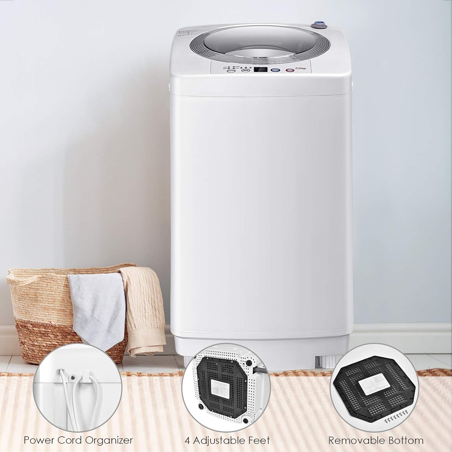 RELAX4LIFE Mni Lavatrice 3,5 kg/730Grili/240 W con Lavaggio Automatico, 6 Programmi,Caricamento dall’Alto,Pompa di Drenaggio, Centrifuga, Portatile per Appartamento, Campeggio, 43 x 43 x 75 cm RELAX4LIFE Mni Lavatrice 3,5 kg/730Grili/240 W con Lavaggio Automatico, 6 Programmi,Caricamento dall’Alto,Pompa di Drenaggio, Centrifuga, Portatile per Appartamento, Campeggio, 43 x 43 x 75 cm