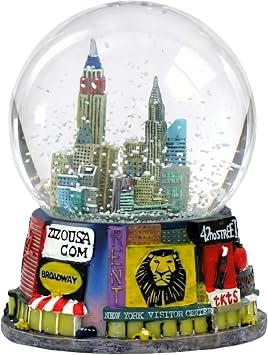 ZIZO USA New York City Broadway Snow Globe 3.5 Inches Tall Souvenir Broadway Theater Shows Snow Globes