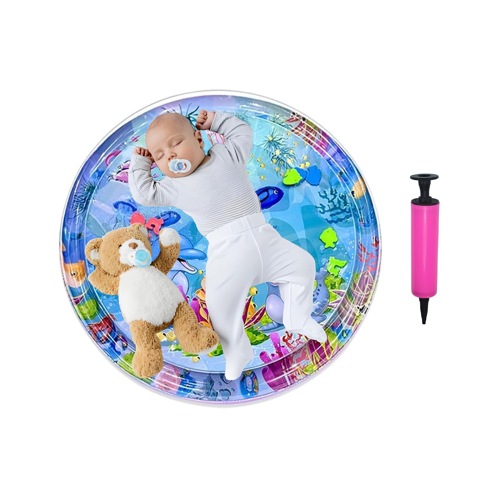 Tapis d'éveil pour bébé et lit à eau pour chiot avec pompe gonflable incluse