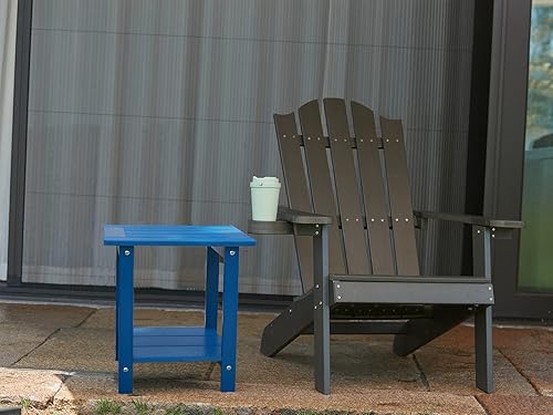 Vista 16 de Double Adirondack - Mesa auxiliar rectangular para exteriores, resistente a la intemperie, para silla Adirondack, color gris