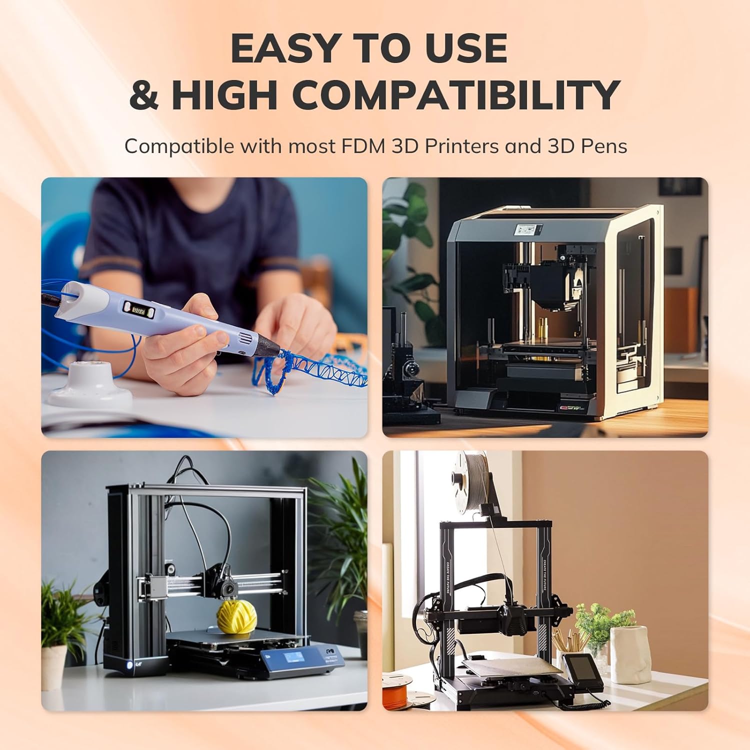 AMOLEN 3D Printer Filament Crystal PLA Transparent 1.75mm, Crystal Orange Clear Printing, Low Warping & No-Bubbles, Dimensional Accuracy +/- 0.02 mm, Fits Most FDM 3D Printers, 1kg Spool(2.2lbs) - Image 7