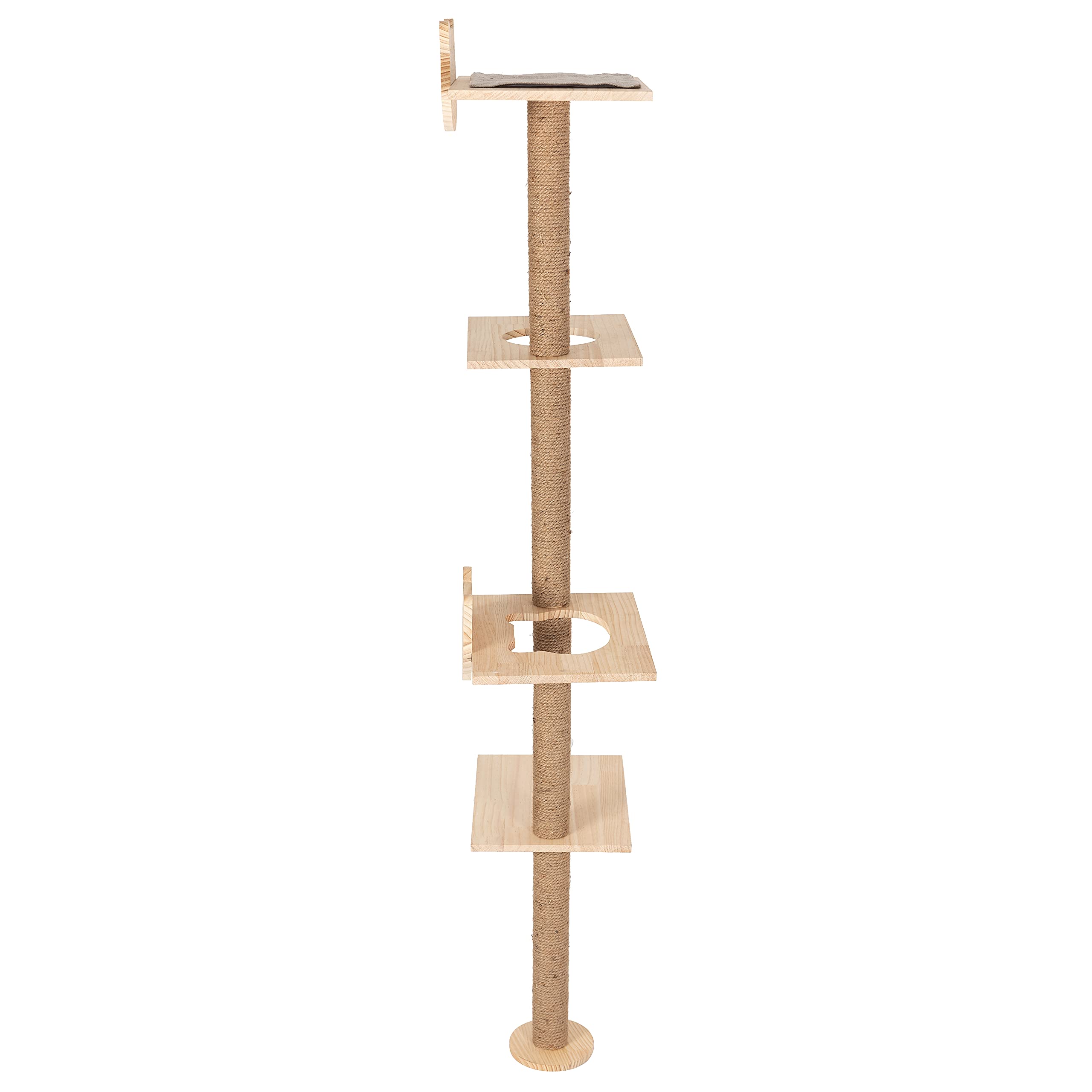HAPYKITYS Cat Tree Climbing Post Tower for Indoor Cat Wall Mounted Tall Scratching Solid Wood Handmade Cat Climber