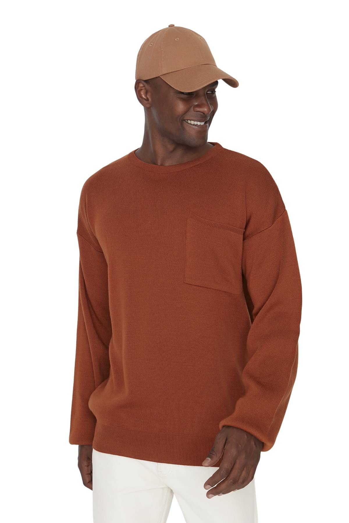 Trendyol Man Oversize Basic Crew Neck Knitwear Sweater