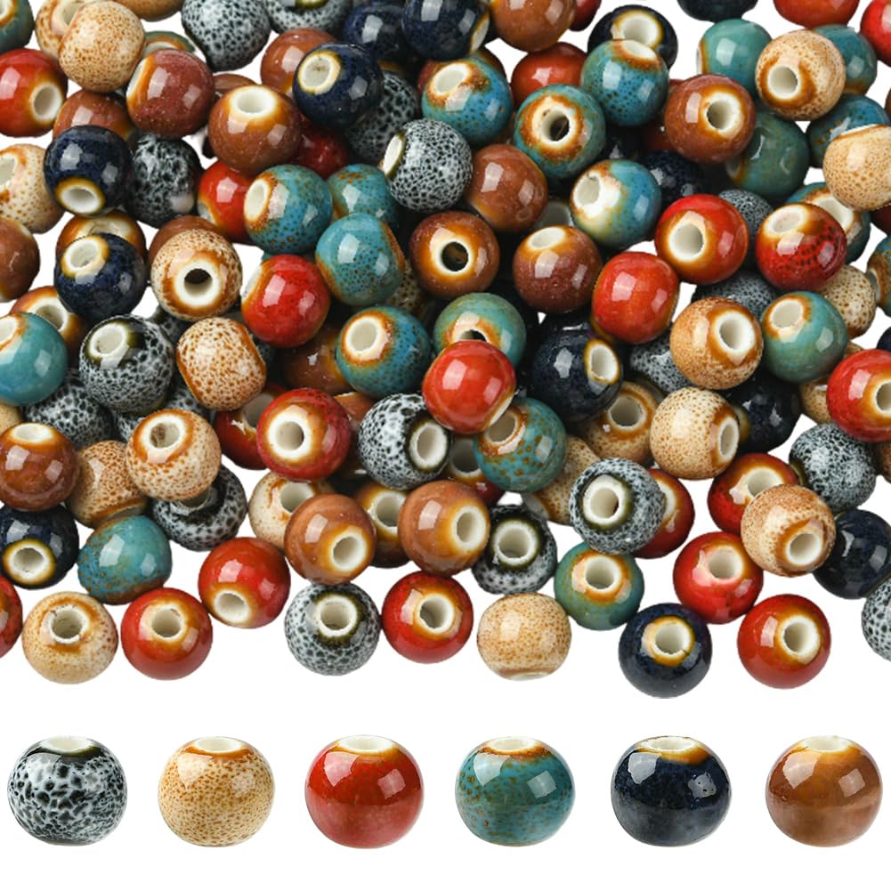 Perles rondes en porcelaine émaillée pour fabriquer des bijoux sans s'écailler