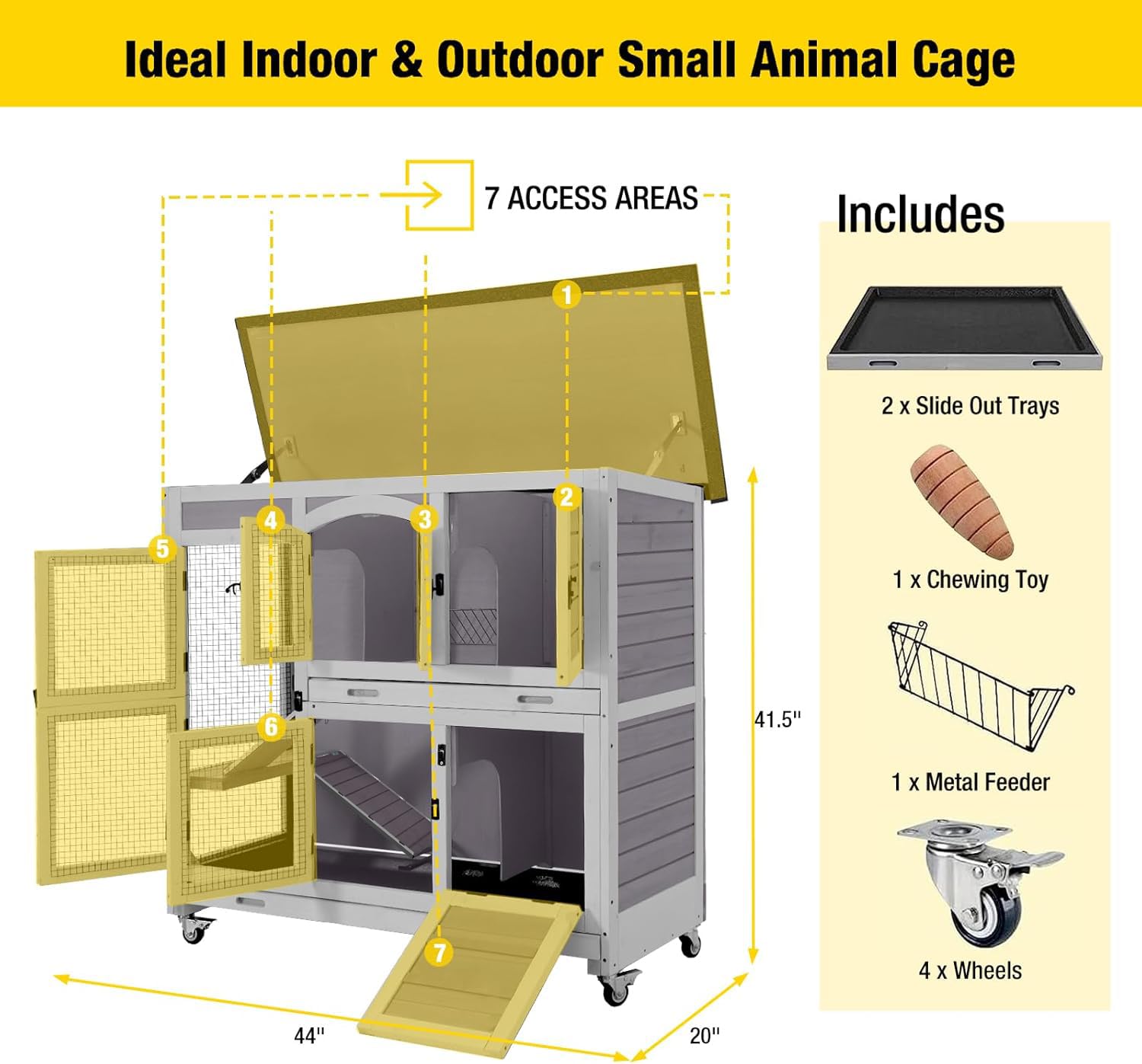 Amazon.com : Aivituvin Two Story Rabbit Hutch Bunny Cage with