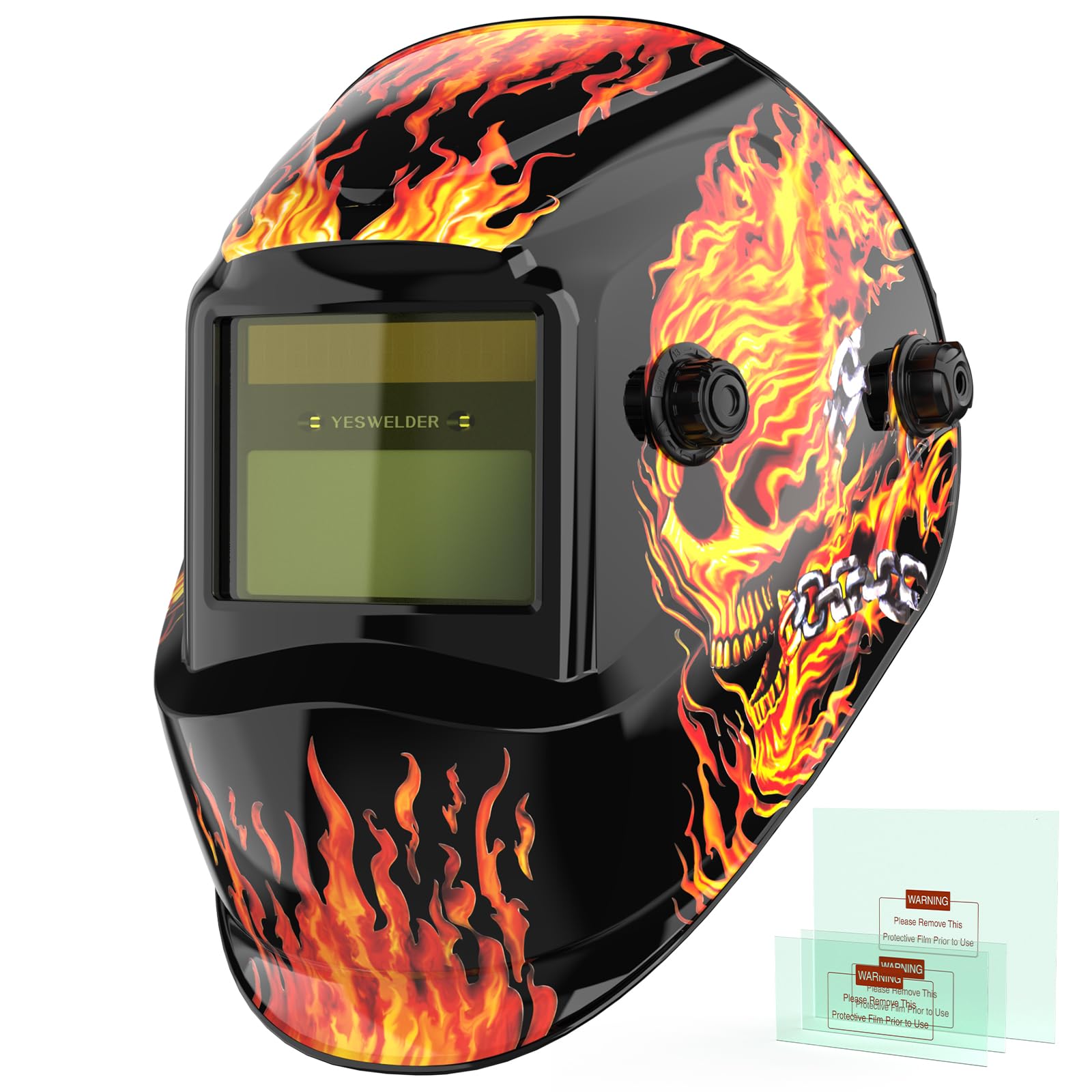YESWELDER Welding Mask True Colour Large View, Solar Powered Auto Darkening Blue Light Blocking Welding Helmet, Wide Shade 4/9-13 Weld Helmet Hood for TIG MIG ARC