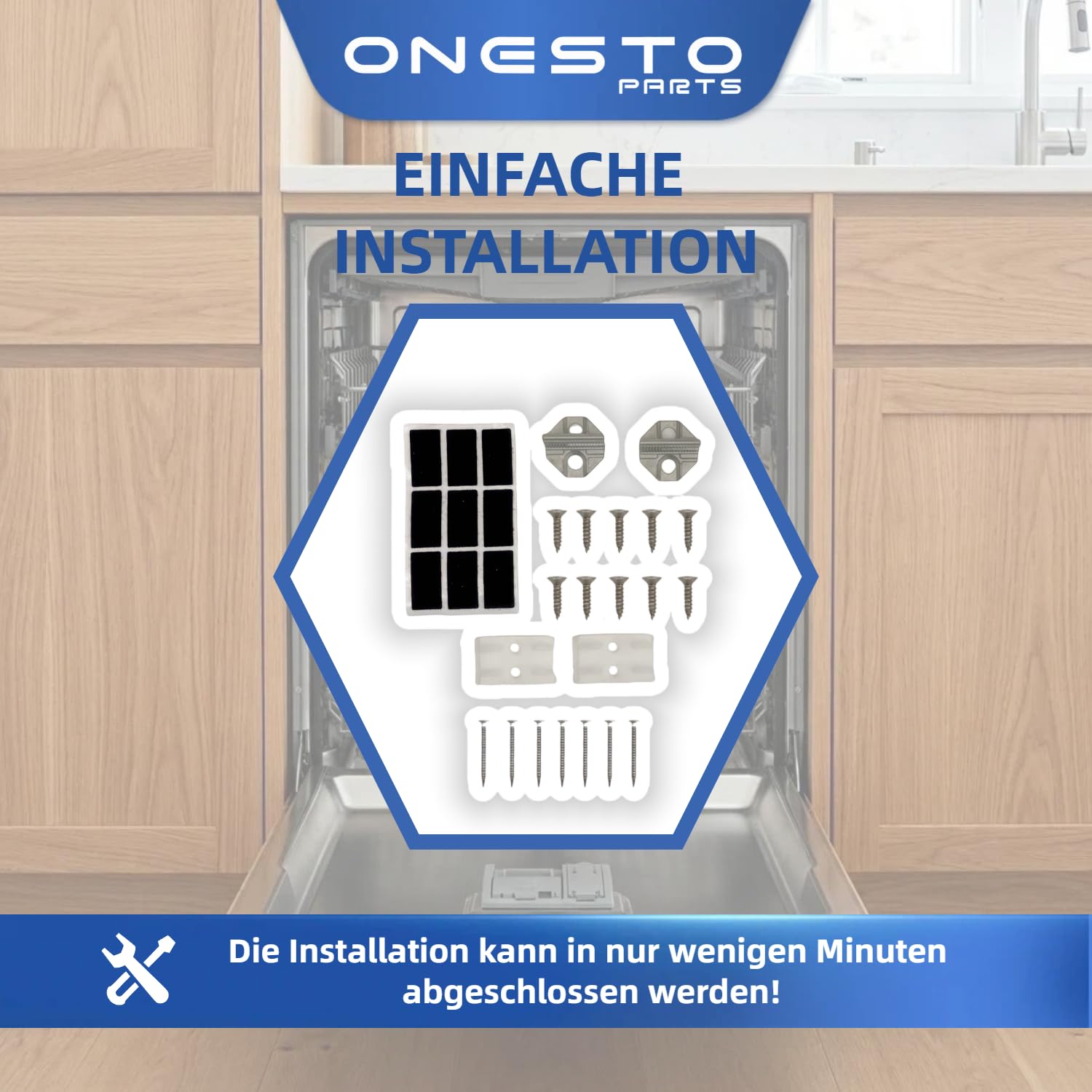 Befestigungsset für Schiebewand Geschirrspüler kompatibel mit Bosch Siemens Neff Gaggenau 00626592 10009603 Türhalter & Schloss-Kit inkl. Fettlöser & Reiniger