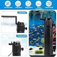 Pompă filtru intern pentru acvariu DBREAKS 5 în 1, 650 l/h, 6 W, cu filtru reglabil și lampă UVC de 8 W cu temporizator pentru acvariu 4
