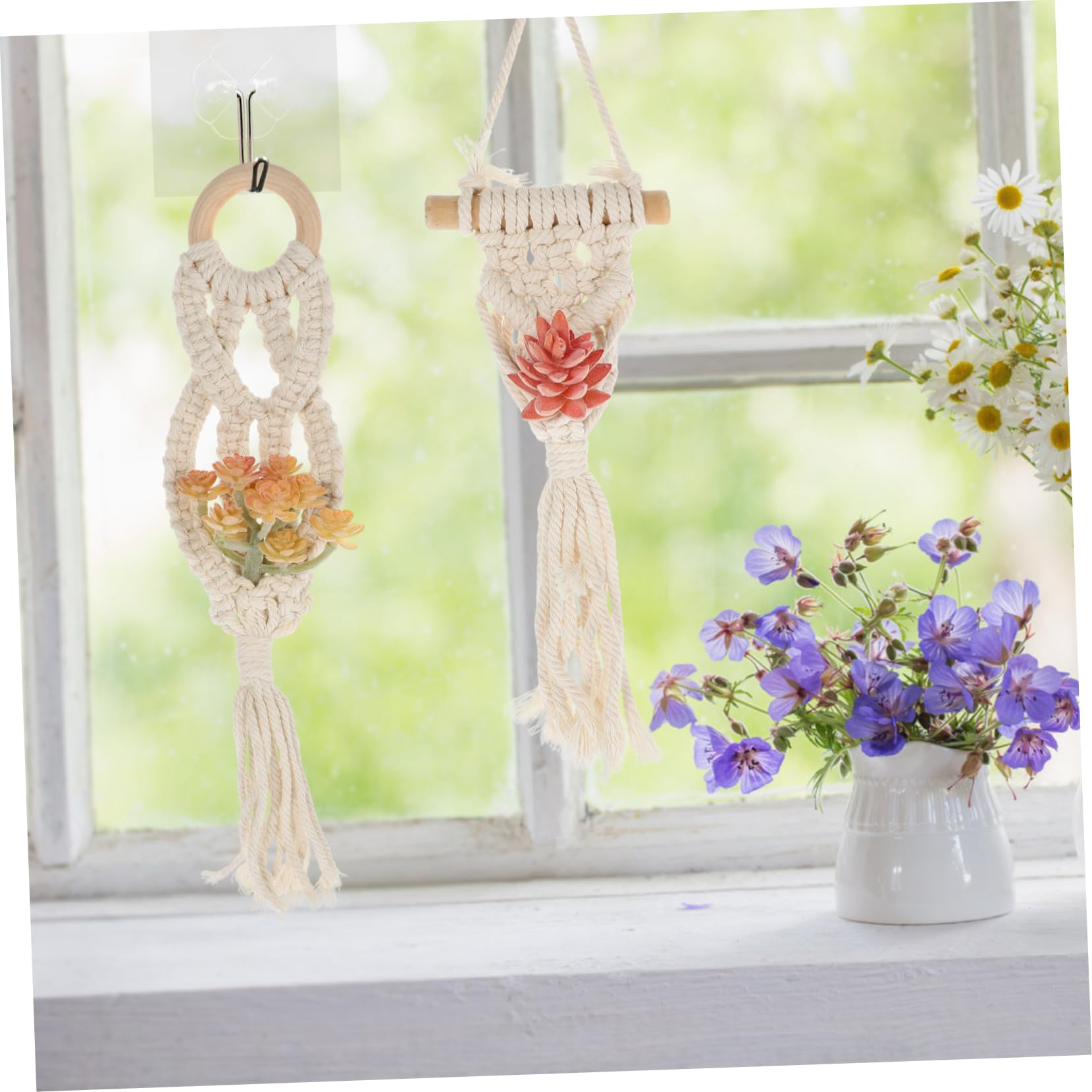 SUPVOX 6pezzi Portafiori Sospesi Macramè Design Boho Per Decorazioni Ed Confezione Versatile Per Appendiabiti e Appesi