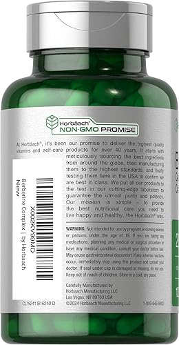 Miniatura 3 de Horbäach Berberina con canela de Ceilán  2000 mg  120 cápsulas vegetales  Suplemento vegetariano, sin OMG y sin gluten  Complejo de berberina