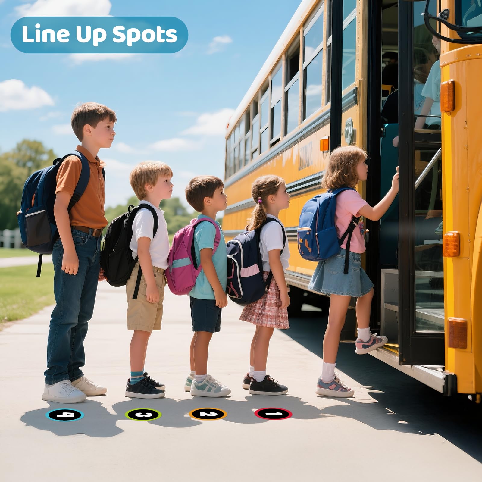 Snapklik.com : Anwyll Line Up Spots For Classroom Floor 36Pcs 4 Number ...
