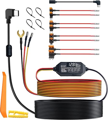 eSynic Dash Cam ACC Hardwire Kit USB-C 12V-24V avec Affichage de 