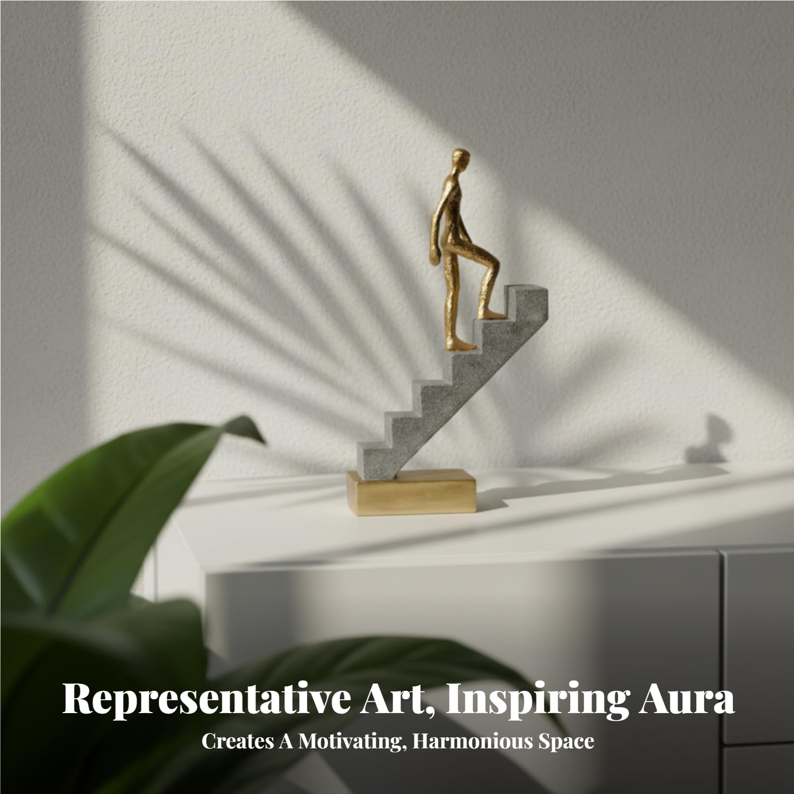LOVIVER Abstrakte Kunst Harz Treppe Denker Skulptur Modernes Denken Menschen Figur Statue für Tischdekoration, S