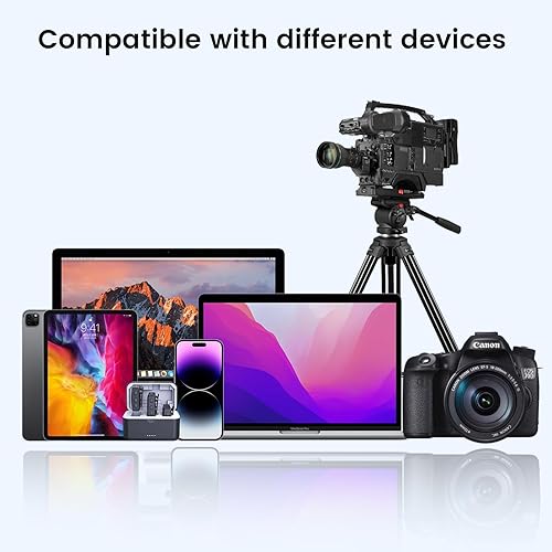 Miniatura 8 de M1 Plus (2 generación)+C1M Sistema de micrófono inalámbrico portátil profesional con estuche de carga y clip magnético, micrófono digital compacto