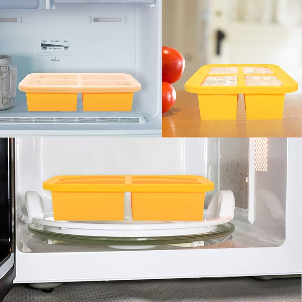 Bac De Congélation Silicone Jumbo Bangp - 600ml - Avec Couvercle - Pour Soupes, Sauces, Yaourts