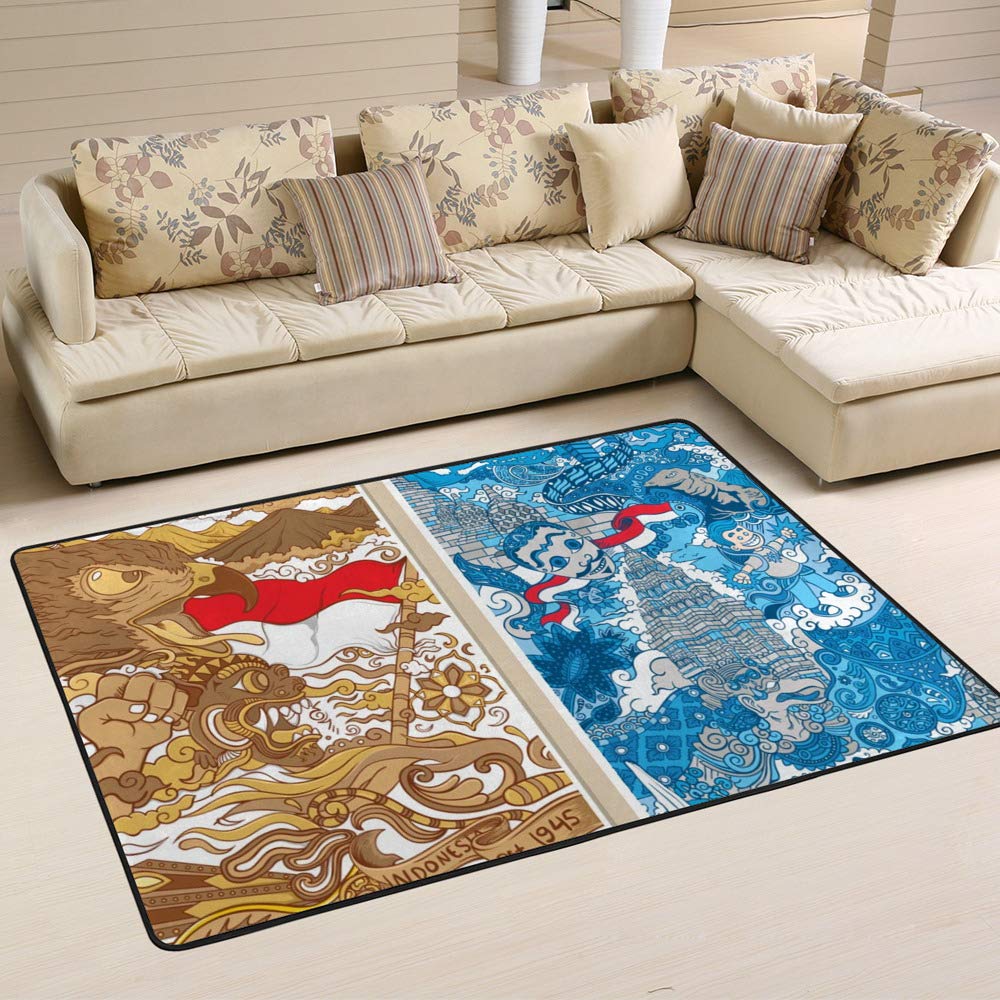 Tapis indonésien traditionnel de luxe Ruchen en velours durable