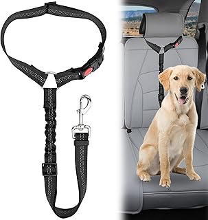 Autogurt Hunde,Sicherheitsgurt Hunde für Auto,Premium Verstellbarer Anschnallgurt Hund Auto mit Universelle Schnalle, Hunde Sicherheitsgurt für Alle Hunderassen Und Katzen, Schwarz