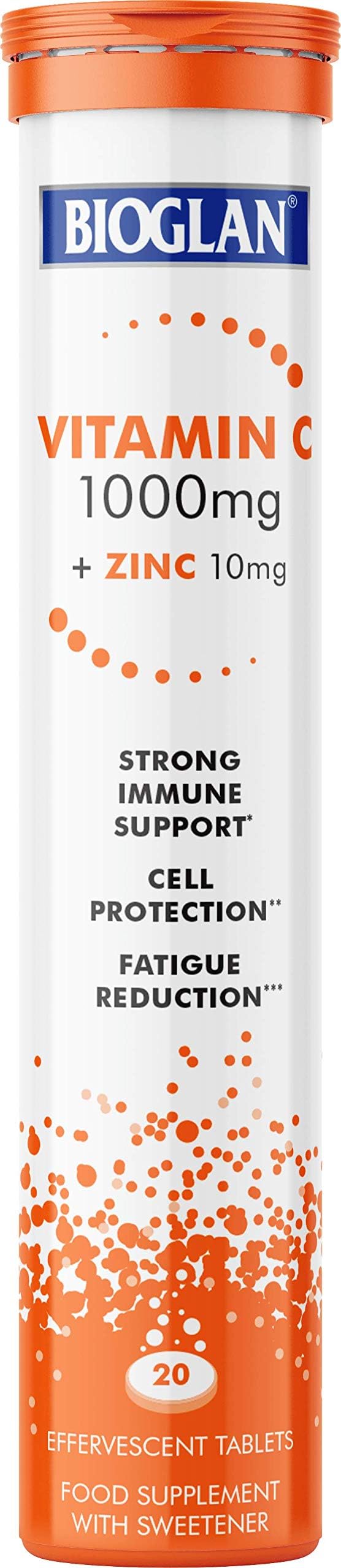 Vitamin C 1000Mg + Zinc 10Mg Triple Action Refreshing Orange Flavored 20 Effervescent Tablets
