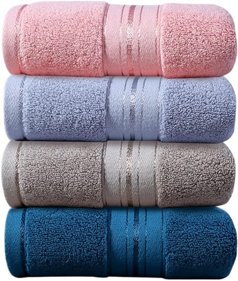 Towel Cotton wash face Household Water Absorption Soft Hotel Wipe Hair Men and Women Couples Adult Thick 4 Sets(B 4PS)