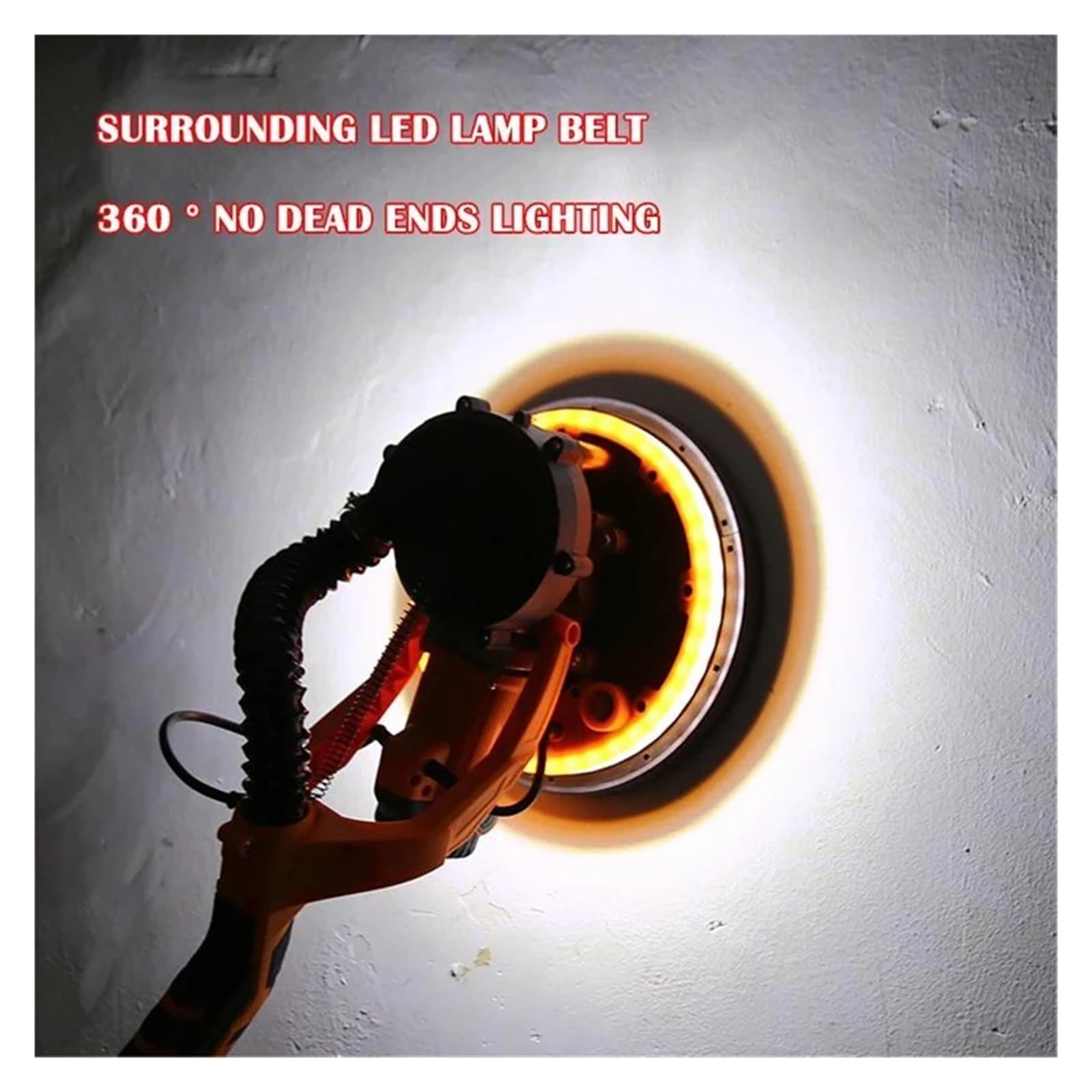 Elektryczna Szlifierka Do Płyt Gipsowo-kartonowych 1390 W, Przenośna Polerka Szlifowania Ścian 215 Mm Z Oświetleniem LED, 6-biegowa, Regulowana Dobre WłAśCiwośCi PolerująCe, łAtwe I Czyste.