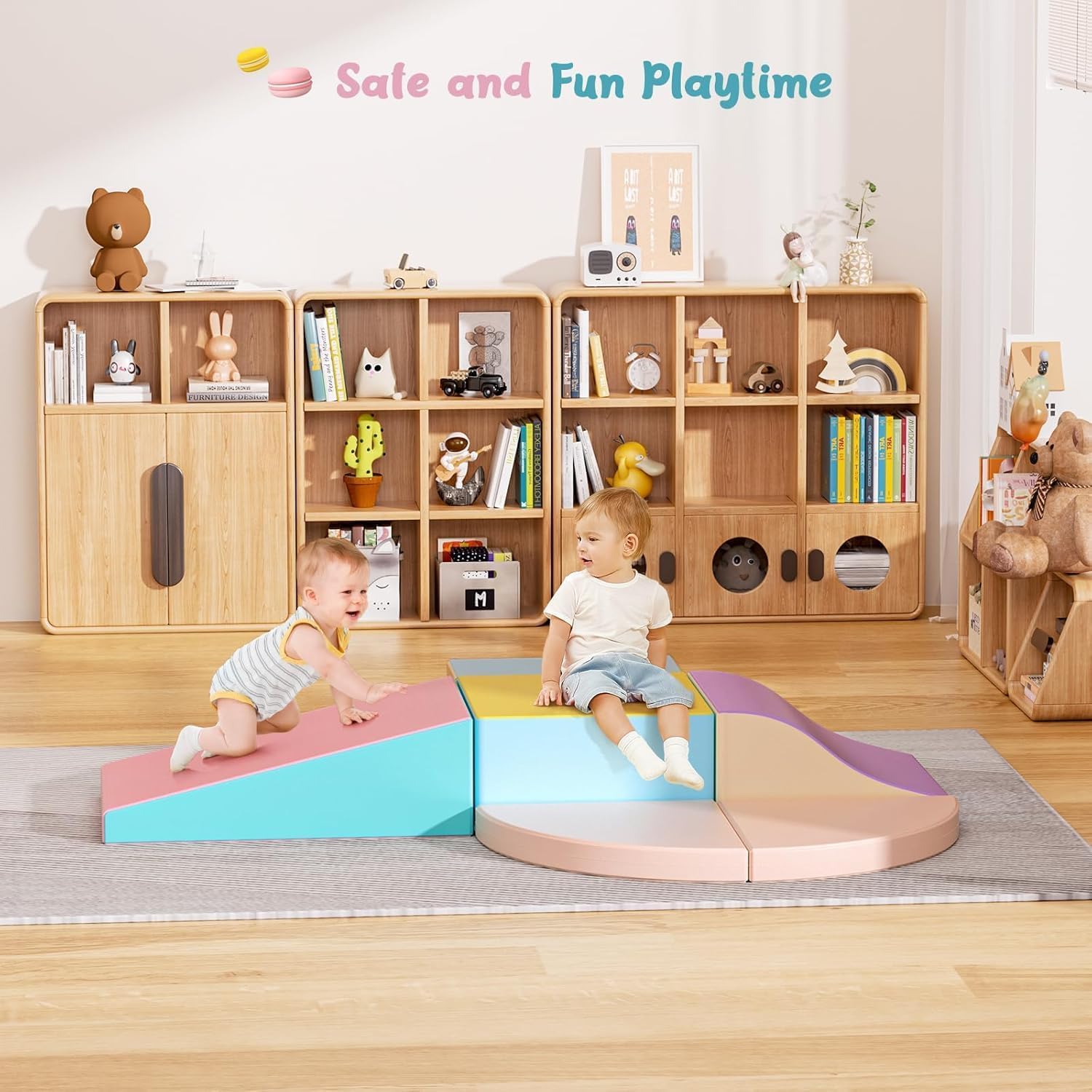 6 pezzi di blocchi da costruzione in schiuma, blocchi in schiuma morbida e non tossica per bambini, blocchi grandi in schiuma per interni, blocchi da costruzione Montessori per bambini, giocattoli