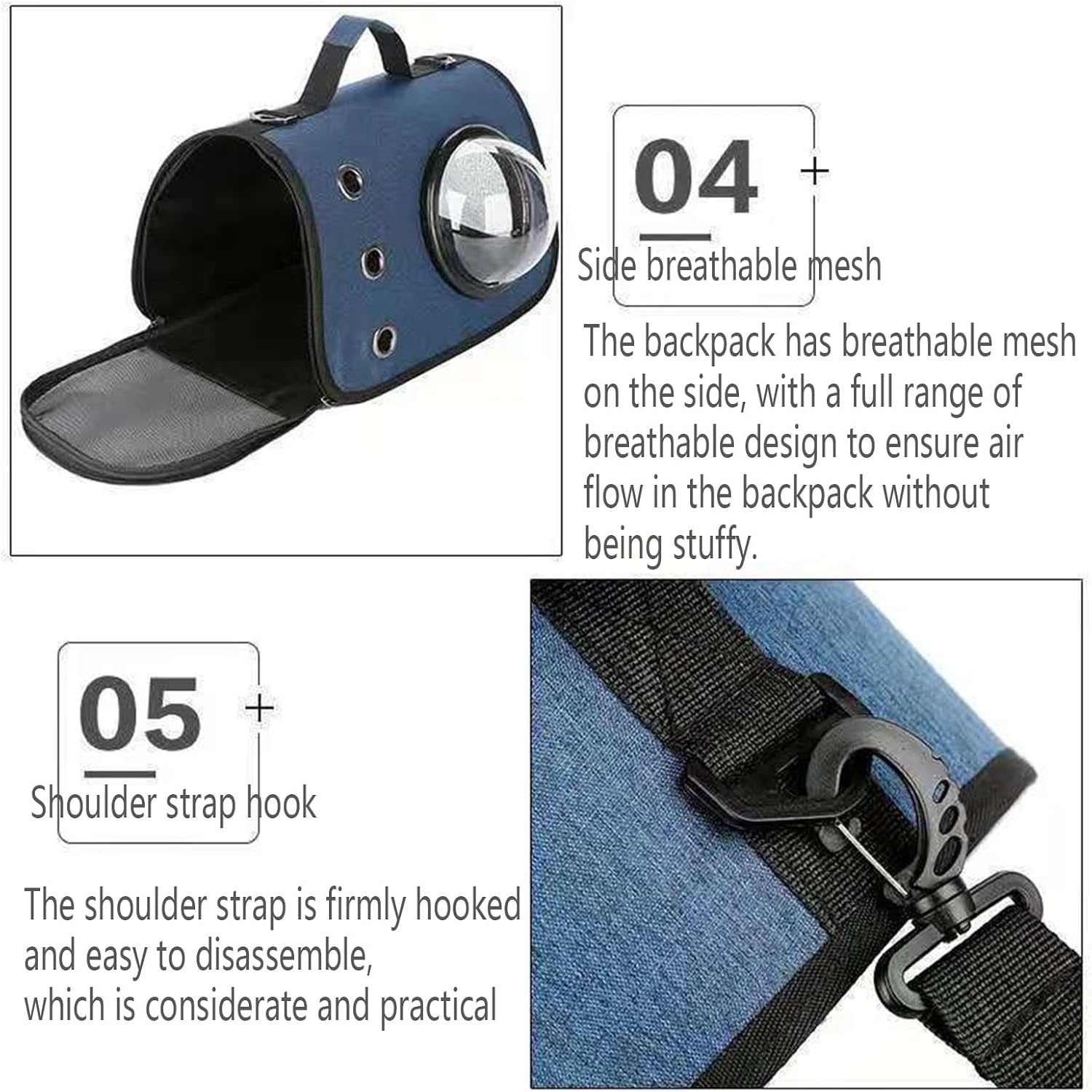 Cat Dog Carrier Bag Medium to Hard Travel Ready Escape Proof Ventilated Mesh Collapsible for Walking/Hospital/Shopping for Small Dogs Cats(Purple)