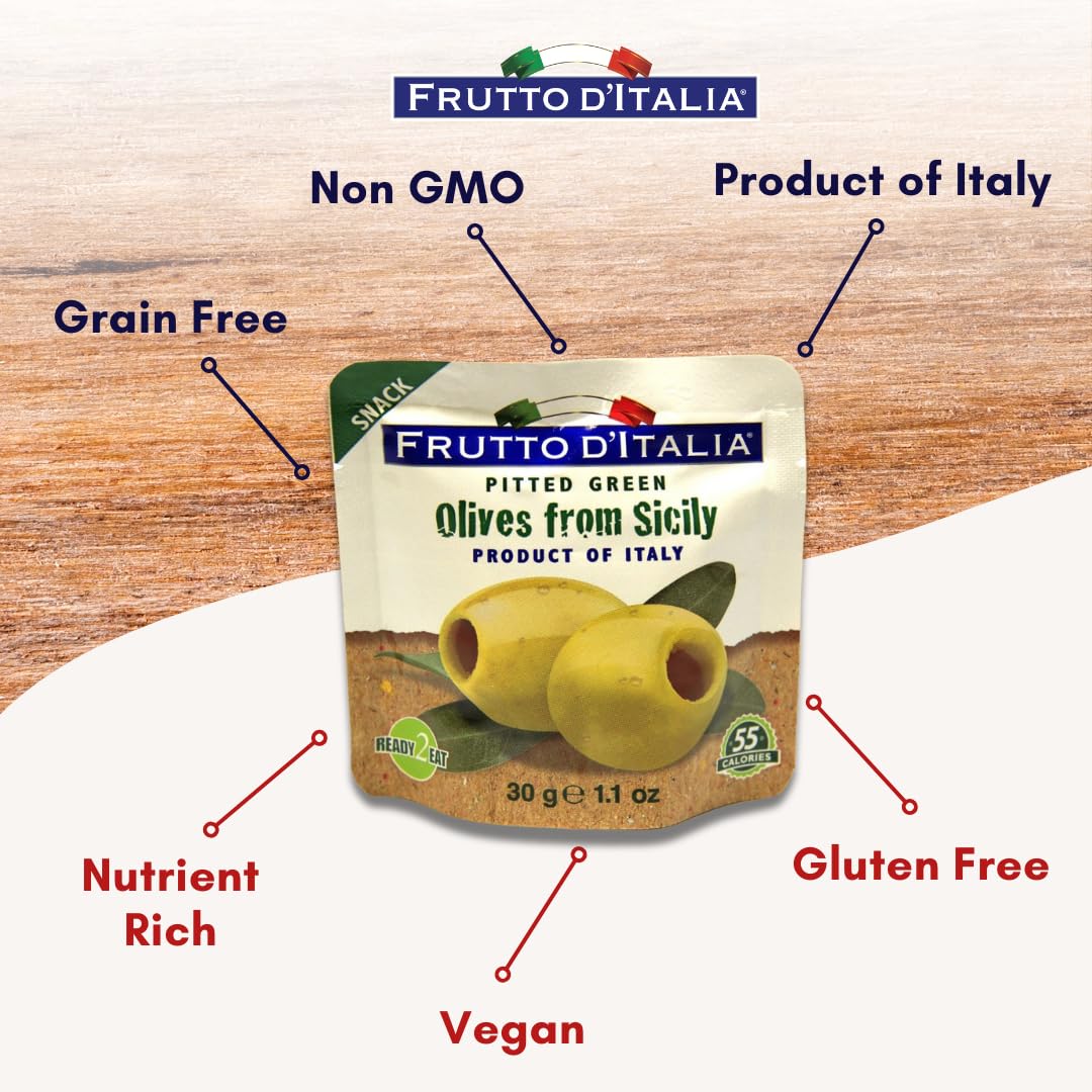 Amazon.com : Frutto d'Italia Green Pitted Olives in Pouch