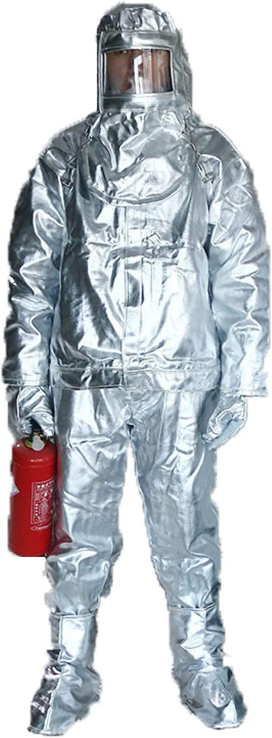 Ropa Ignífuga Uniforme Bombero Traje Aluminizado Resistente Calor Papel Aluminio Mina Carbón, Pozo Petróleo, Mina, Planta Química,175-180cm