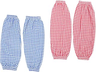 OFFSCH 2 Pairs Stain Resistant Check Sleeves Arm Covers for Men Accessories for Men Red Accessories Reusable Oilproof Oversleeves Reusable Sleeve Covers Oversleeves Protector for Cooking
