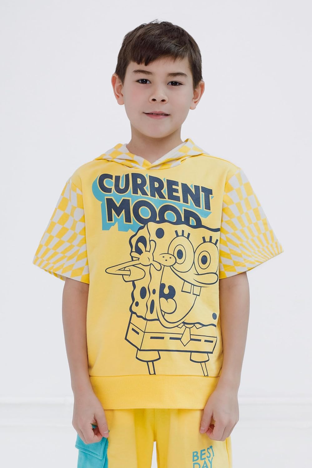 SPONGEBOB SQUAREPANTS French Terry Pullover Hoodie and Shorts Outfit Set Toddler to Big Kid Sizes (2T - 18-20) - Image 2