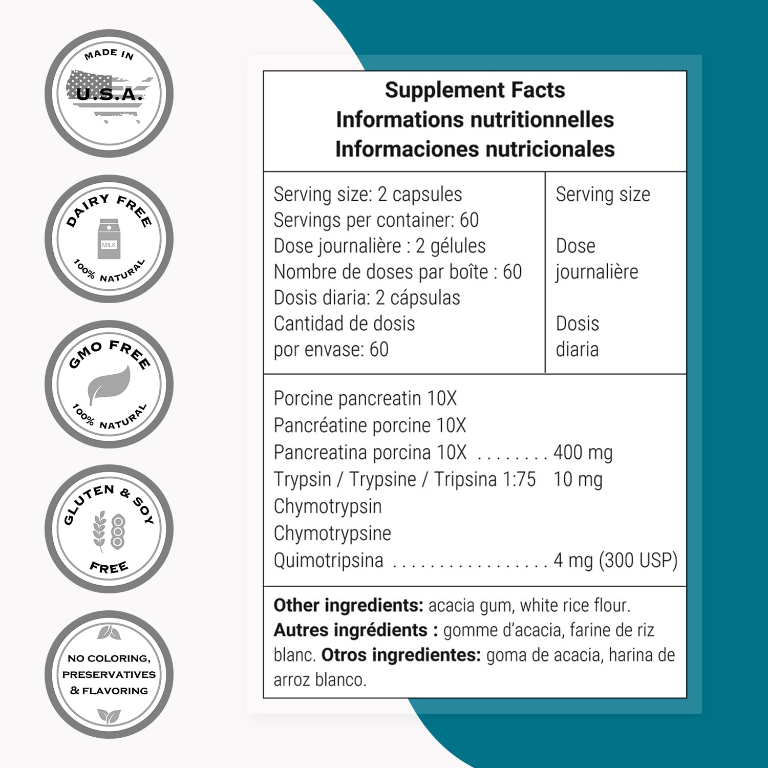 Supersmart - Pancreatin 10X 4000 per Day (Extra Strength) - Digestive Enzymes Supplement - with Protease, Lipase, Amylase, Trypsin - Healthy Digestion Support | Non-GMO & Gluten Free - 120 DR Capsules — Amazon image 4