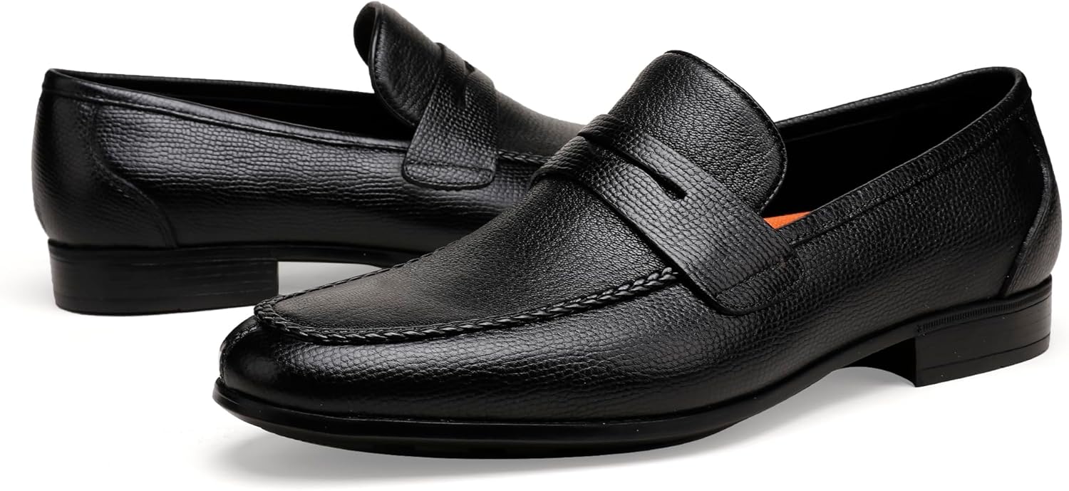 Men's Loafers Slip Ons,Leather Business Casual Dress Shoes Penny for Men - Image 2