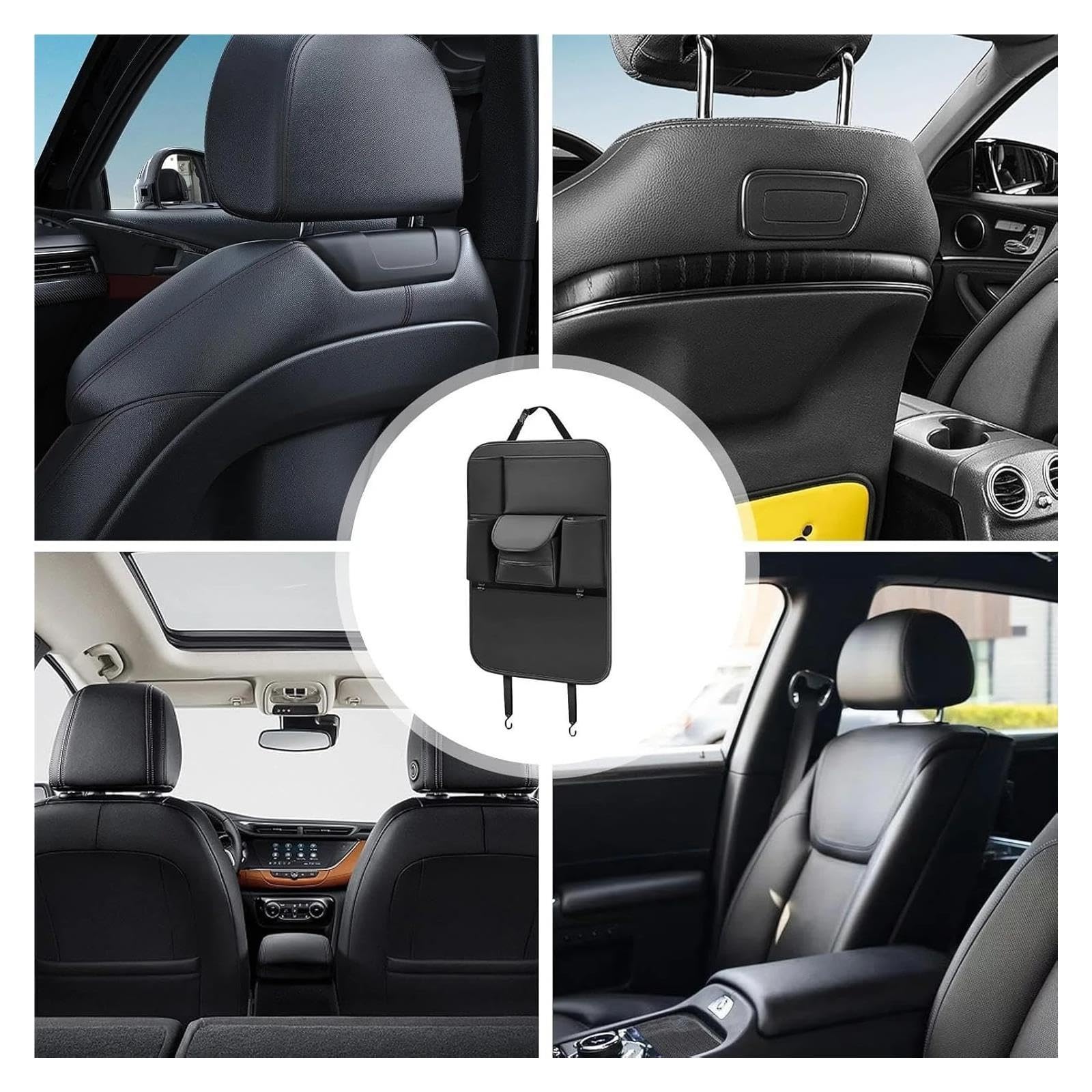 Rücksitz Organizer Auto Schwarzer Leder-Auto-Rücksitz-Organizer