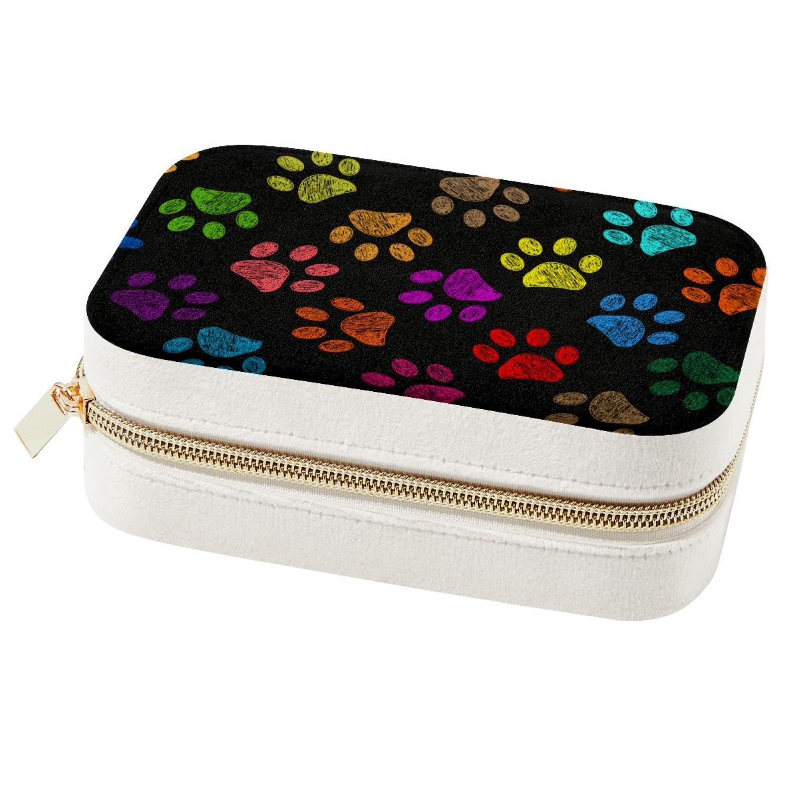 Boîte à bijoux portable en forme de patte pour voyage et rangement de bagues