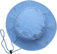 Vista 30 de Sombrero de cubeta para verano, para exteriores, para pescar, de safari, de caza, con correa ajustable