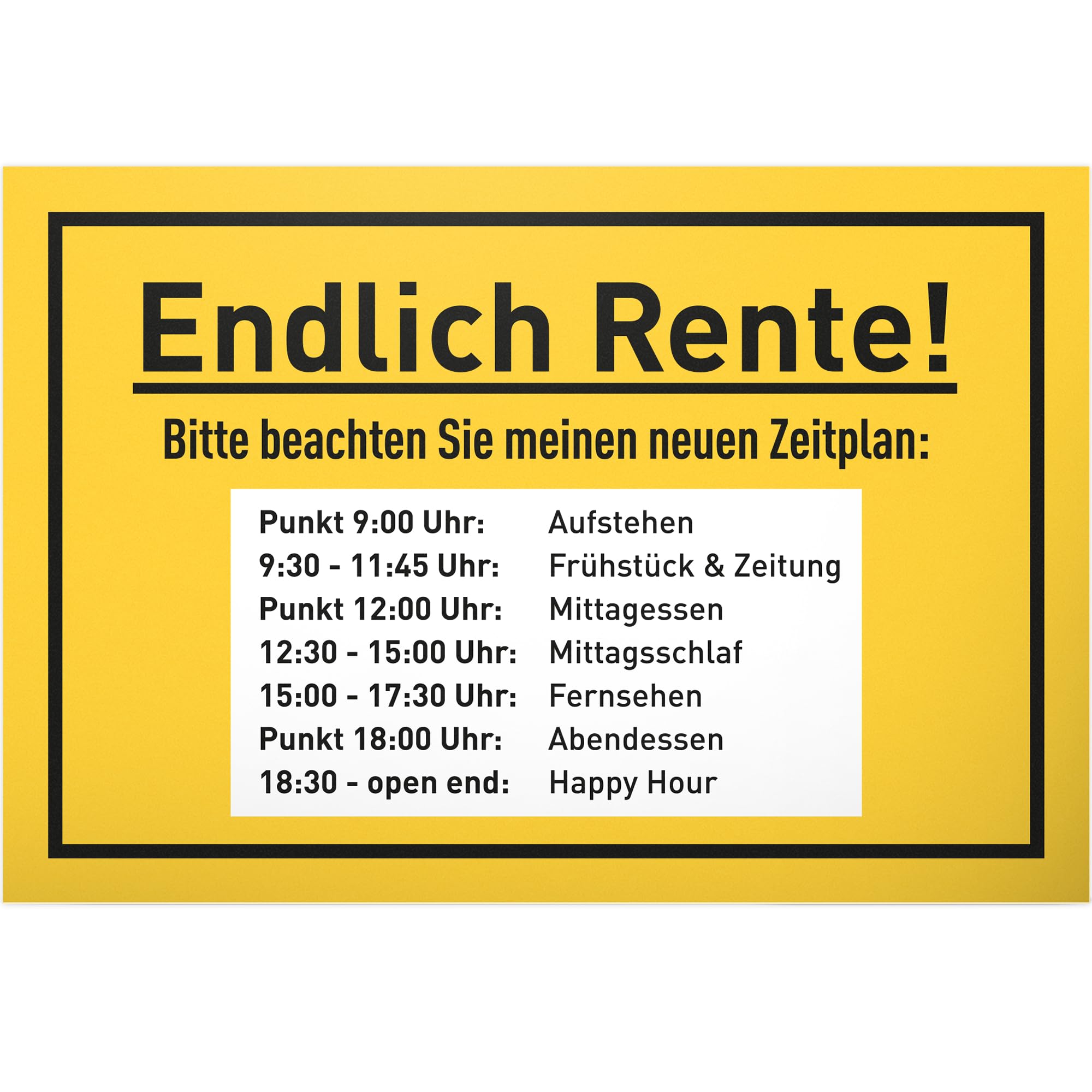 DankeDir! Retirement Schedule, Plastic Sign Funny Saying, Gift Retirement Pensioner Retirement Colleague Women & Men