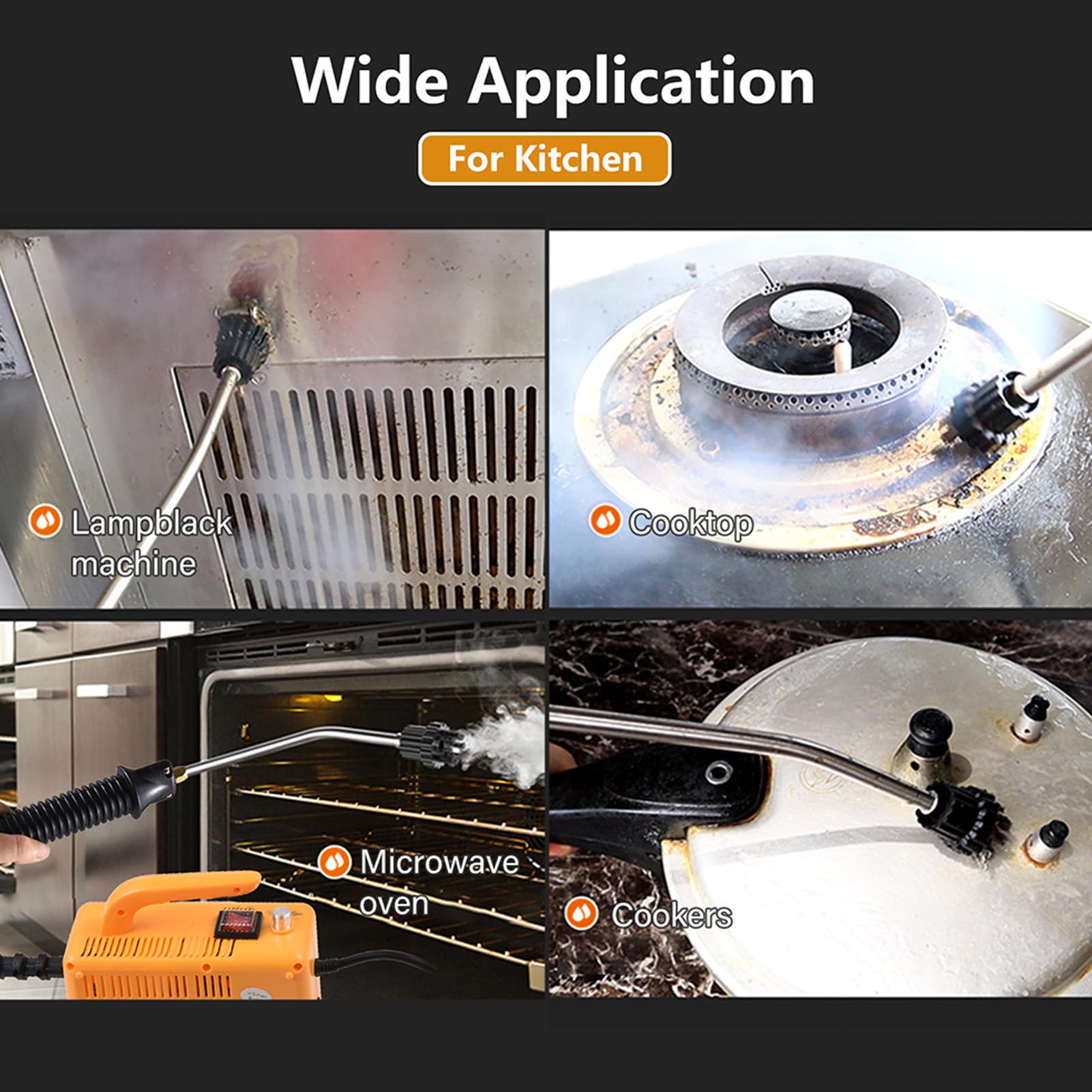 FLEXMAN 1700W Handheld Steam Cleaner, Large Flow Portable Electric Steamer, Steam Cleaning Machine for Kitchens, Corners, Cars, Bathrooms