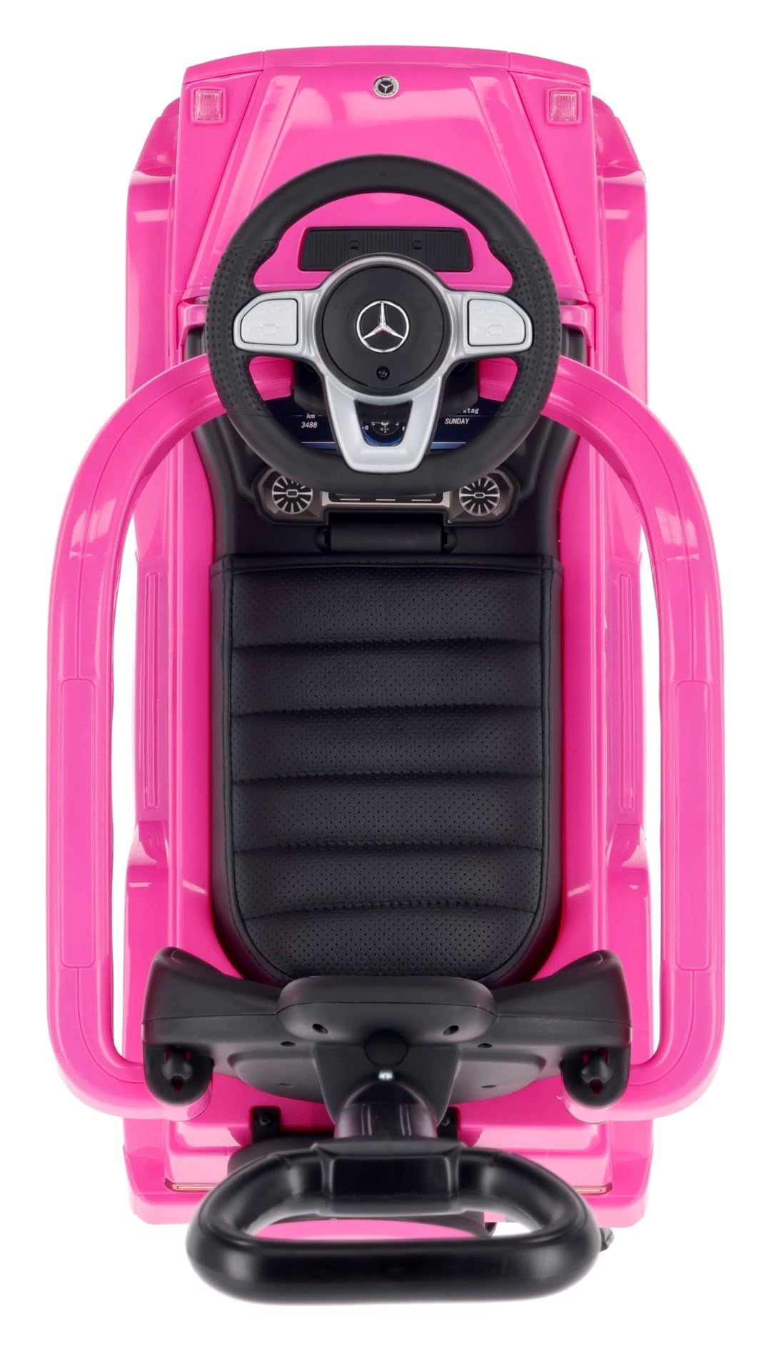 SUN BABY Mercedes-Benz G Correpasillos Andador Desde 12 Meses con Empujador para Niños, Ruedas de Goma TPE, Barra de Seguridad, Reposapiés Retráctiles, Volante con Sonidos - Rosa