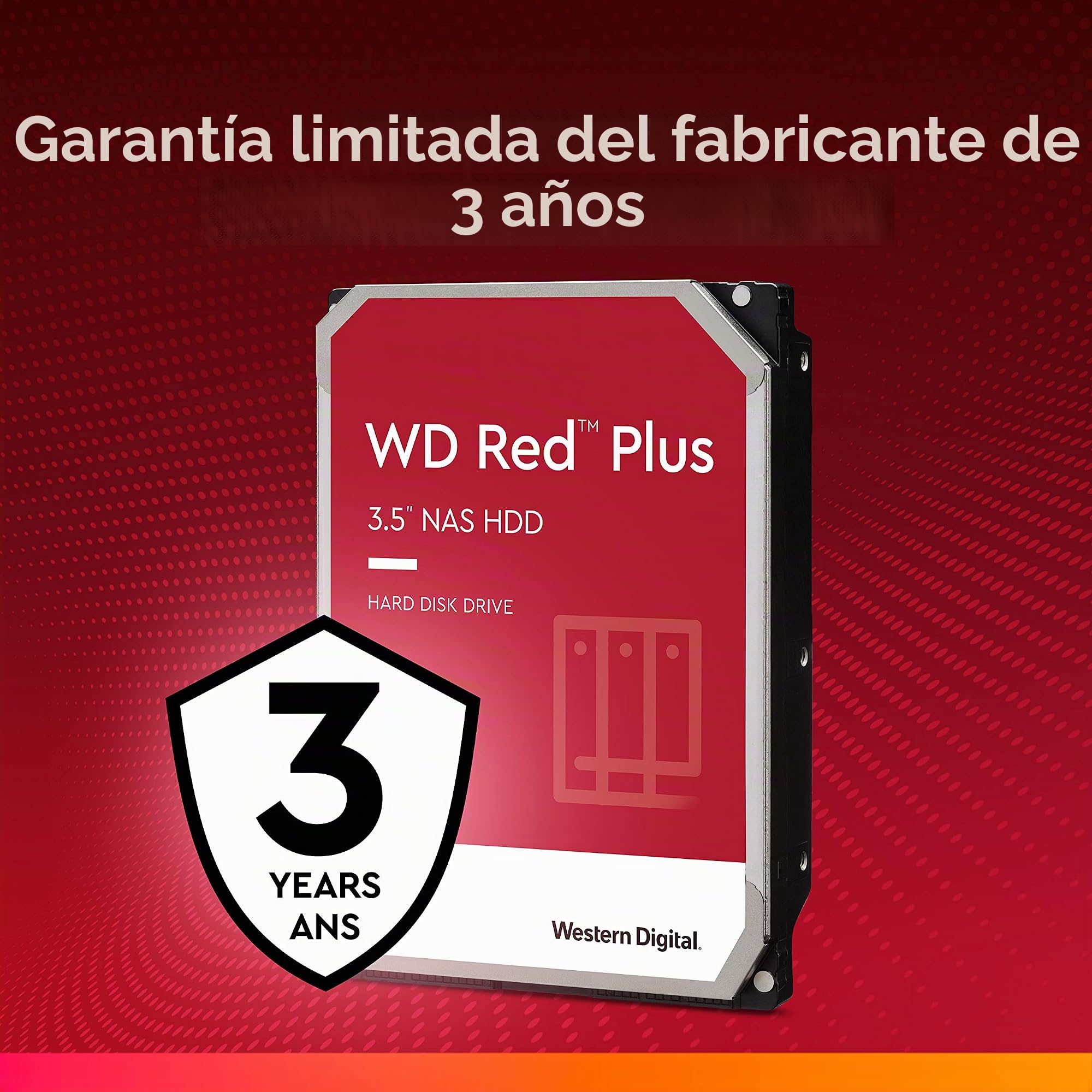 Western Digital Red WD30EFAX Disco duro 3.5" para dispositivos NAS 5400 RPM Class 3TB, SATA 6 Gb/s, CMR, 64MB Cache, Rojo