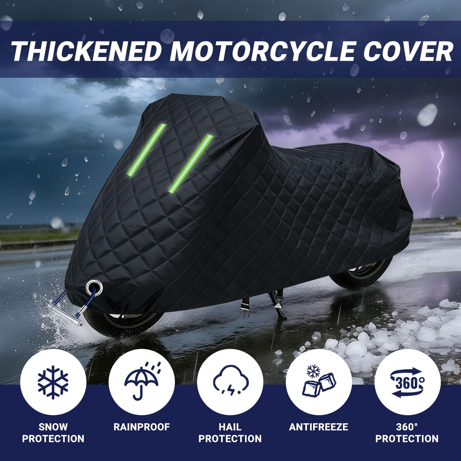 Telo Coprimoto compatibile con Triumph Bonneville Bobber Black | Realizzato in cotone Oxford impermeabile e traspirante con serratura antigrandine antipioggia antineve e antipolvere